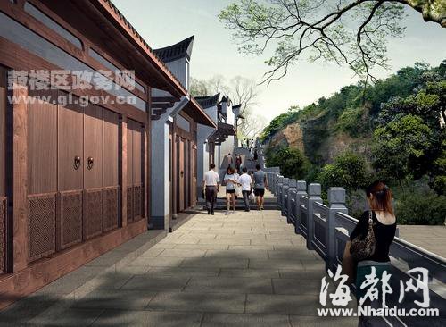 天皇嶺弄規(guī)劃設(shè)計(jì)透視圖 福州烏山文化古街月底動(dòng)工 將建5幢仿古建筑(圖)