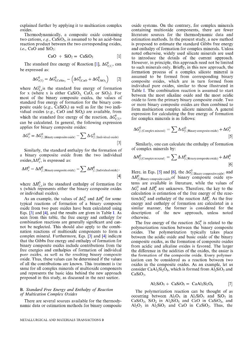 A reaction method for estimating Gibbs energy and enthalpy of formation of compl