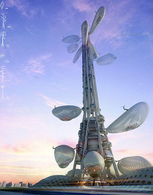 綠色環(huán)保未來超級建筑 “金字塔”漂浮在海上